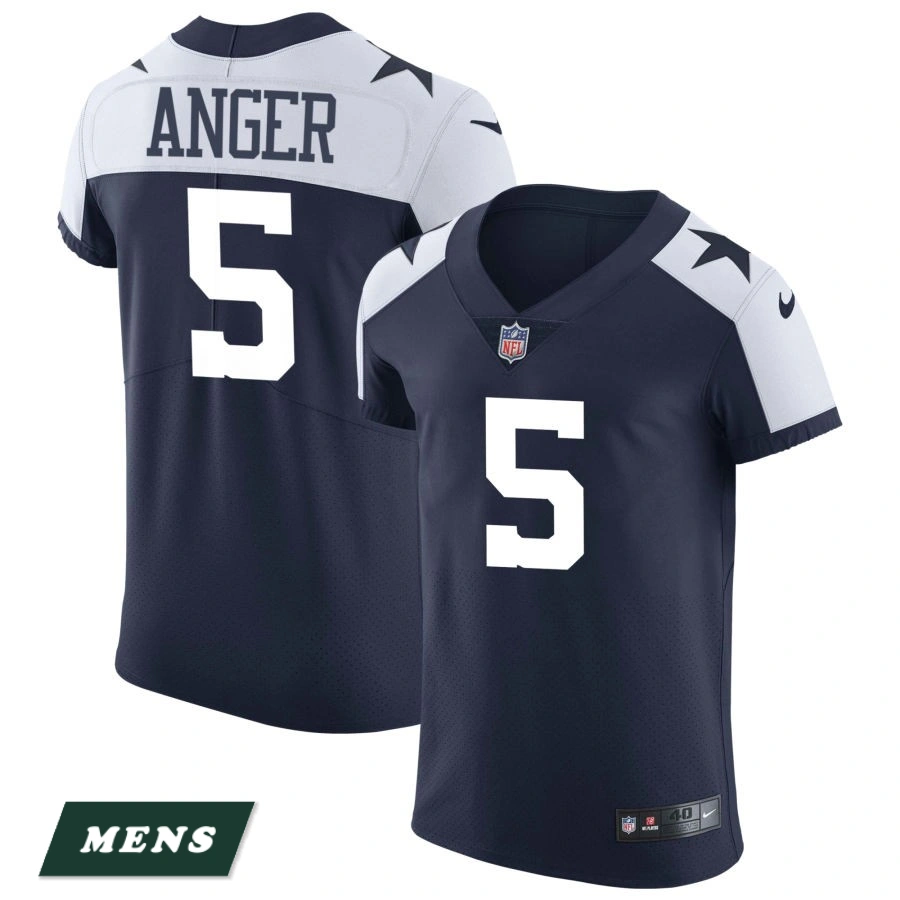 Men's Dallas Cowboys Navy Alternate Vapor Elite #5 Bryan Anger Jersey
