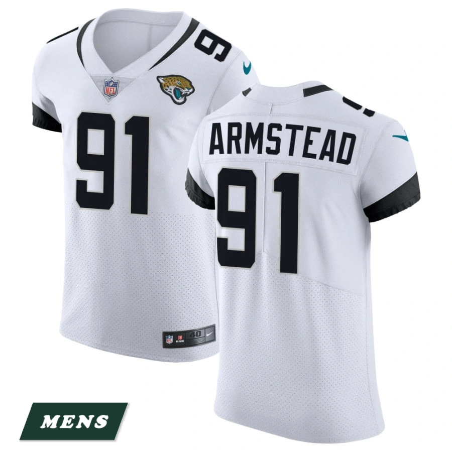 Men's Jacksonville Jaguars White Vapor Untouchable Elite #91 Arik Armstead Jersey
