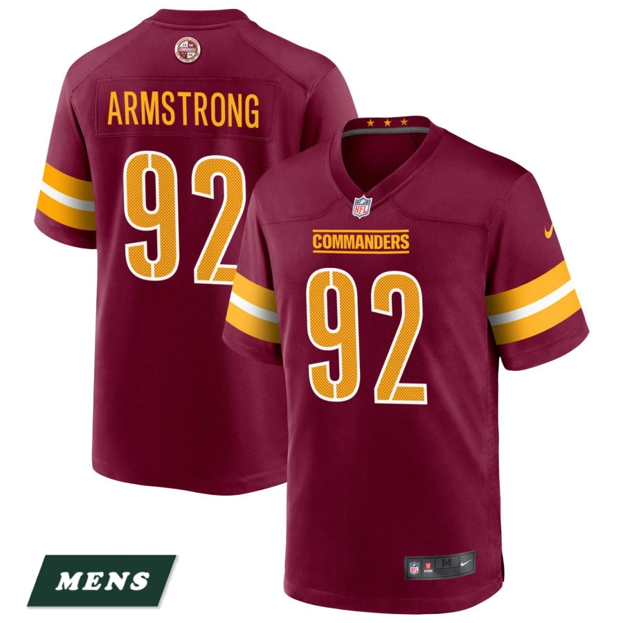 Men's Washington Commanders Burgundy Game #92 Dorance Armstrong Player Jersey