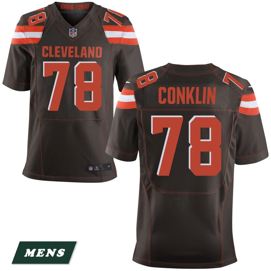 Men's Cleveland Browns Brown Elite #78 Jack Conklin Jersey