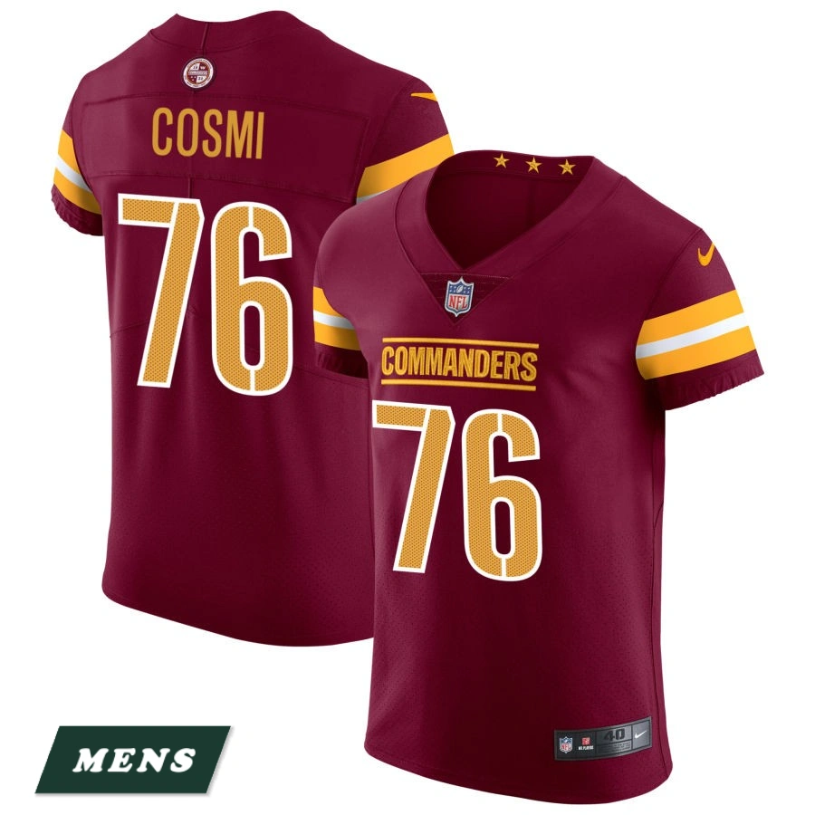 Men's Washington Commanders Burgundy Vapor Untouchable Elite #76 Sam Cosmi Jersey