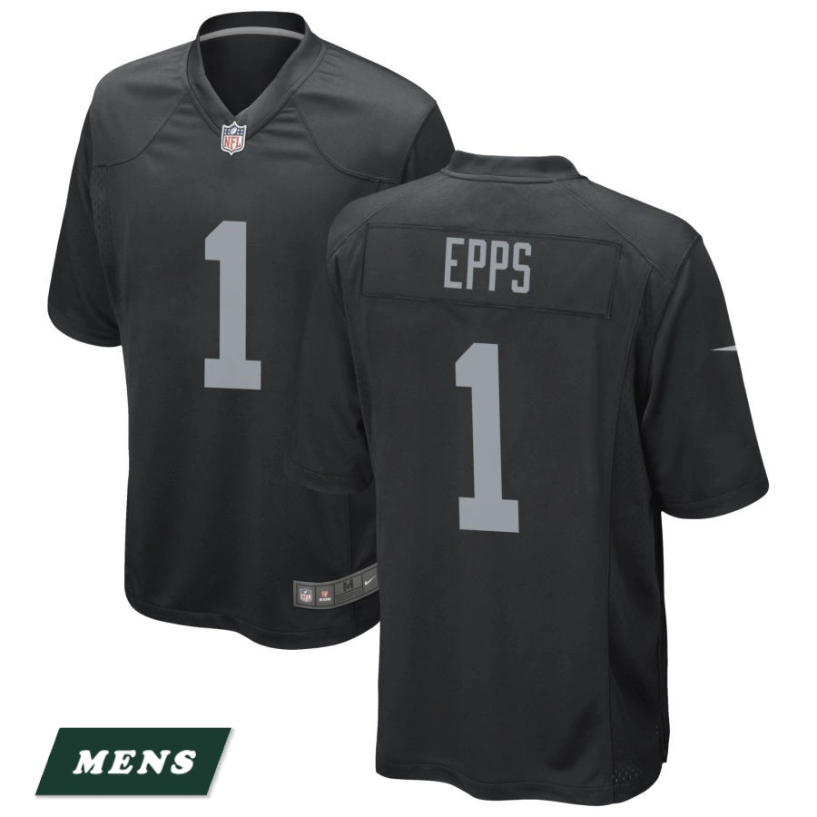 Men's Las Vegas Raiders Black #1 Marcus Epps Game Jersey