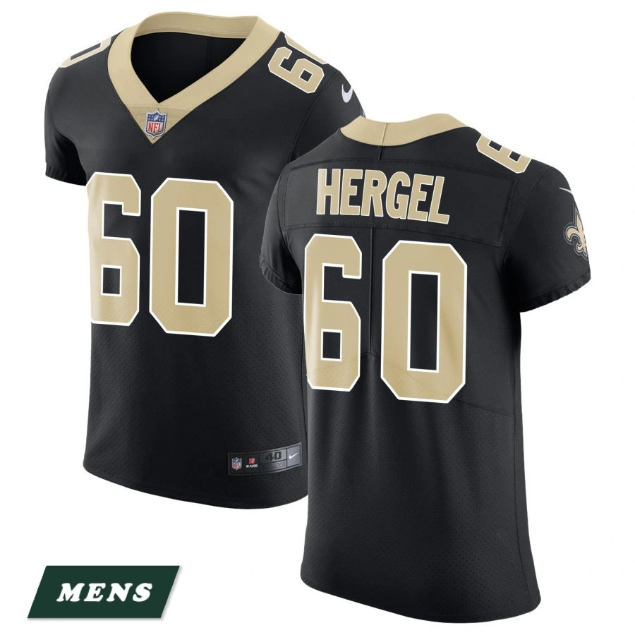 Men's New Orleans Saints Black Vapor Untouchable #60 Kyle Hergel Elite Jersey
