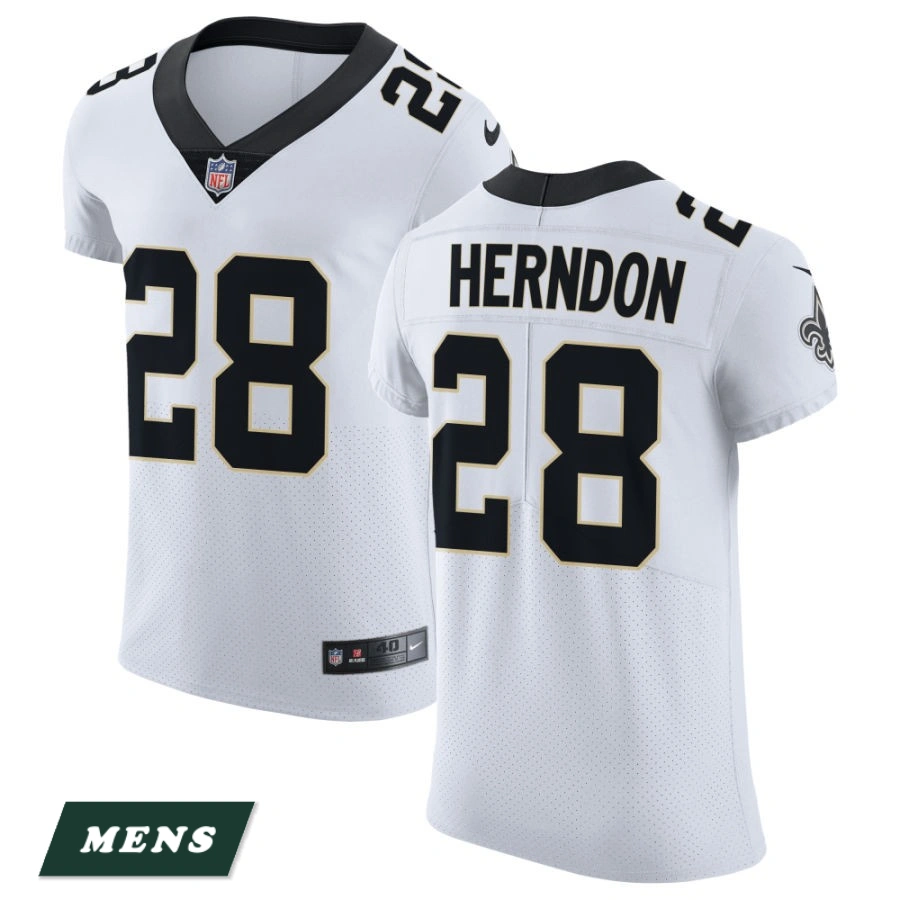 Men's New Orleans Saints White Vapor Untouchable Elite #28 Tre Herndon Jersey