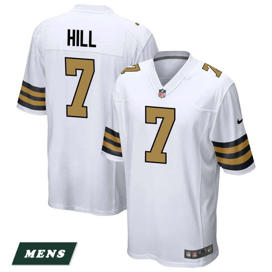 Men's New Orleans Saints White Alternate #7 Taysom Hill Game Jersey