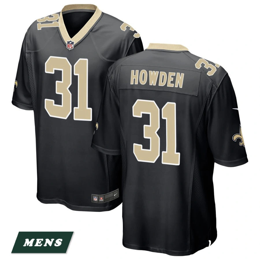 Men's New Orleans Saints Black #31 Jordan Howden Game Jersey