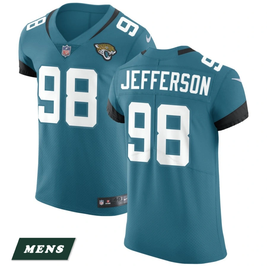 Men's Jacksonville Jaguars Teal Vapor Untouchable Elite #98 Jordan Jefferson Jersey