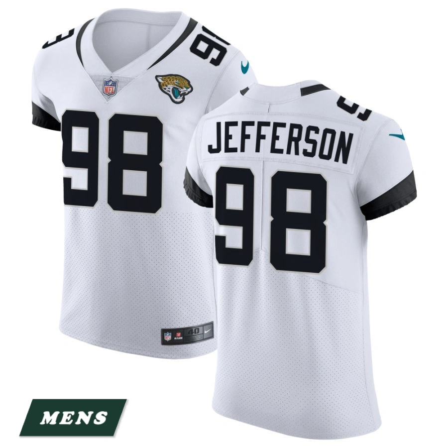 Men's Jacksonville Jaguars White Vapor Untouchable Elite #98 Jordan Jefferson Jersey