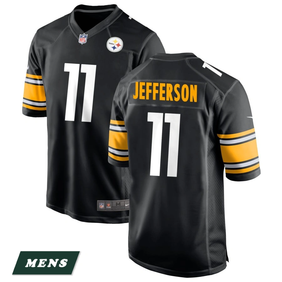 Men's Pittsburgh Steelers Black #11 Van Jefferson Game Jersey Men's Pittsburgh Steelers Black #11 Van Jefferson Game Jersey
