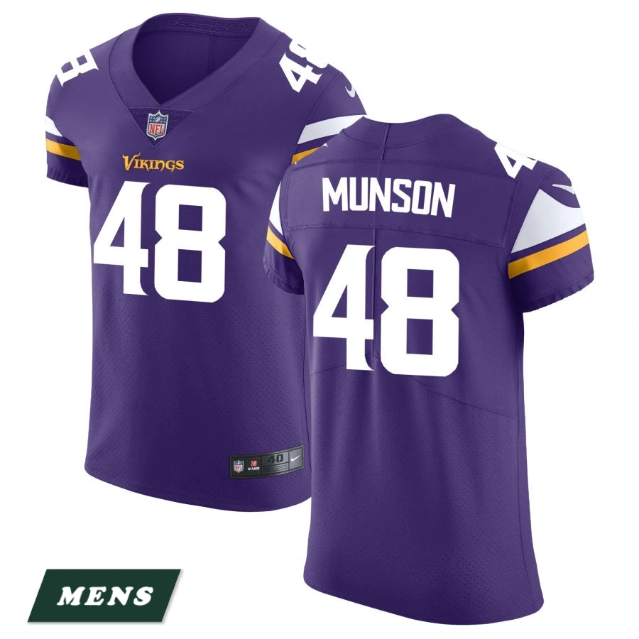 Men's Minnesota Vikings Purple Vapor Untouchable #48 Calvin Munson Elite Jersey