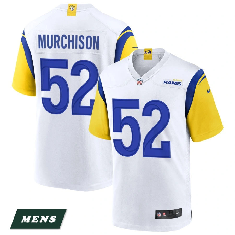 Men's Los Angeles Rams White Alternate #52 Larrell Murchison Jersey