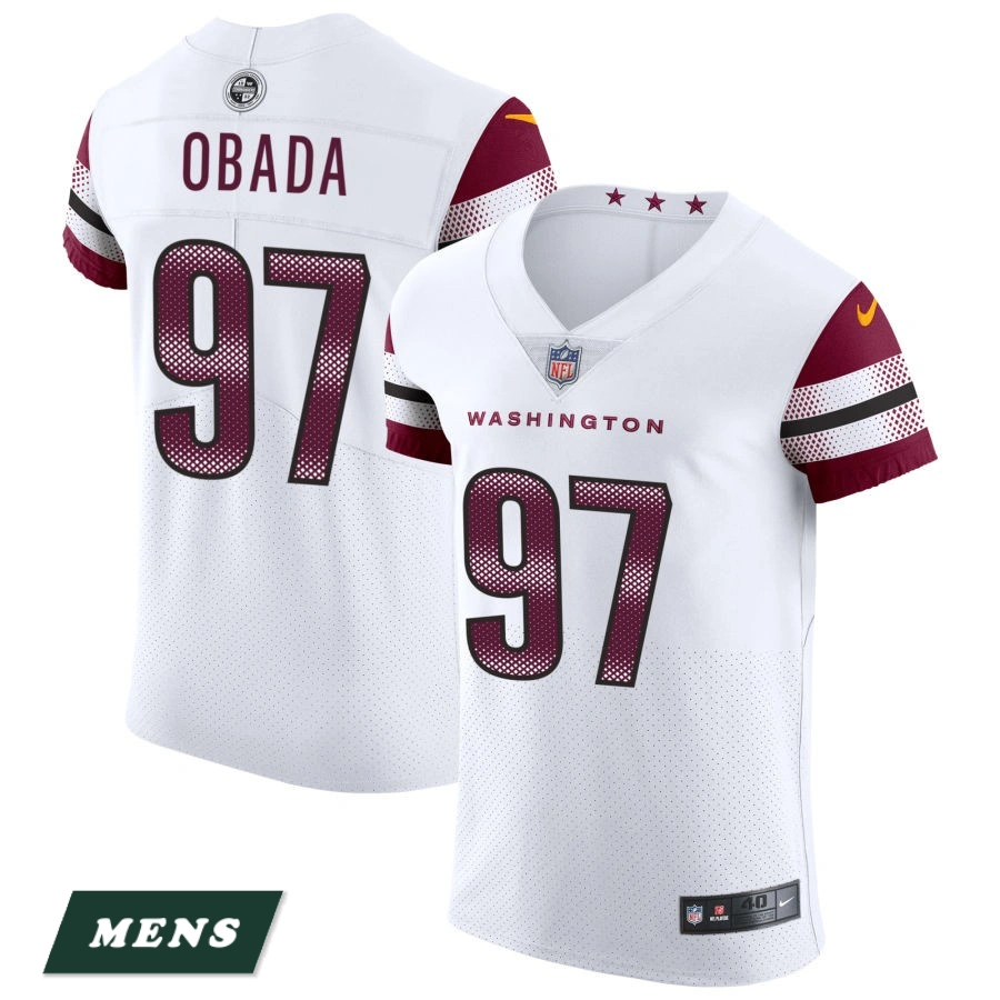 Men's Washington Commanders White Vapor Untouchable Elite #97 Efe Obada Jersey