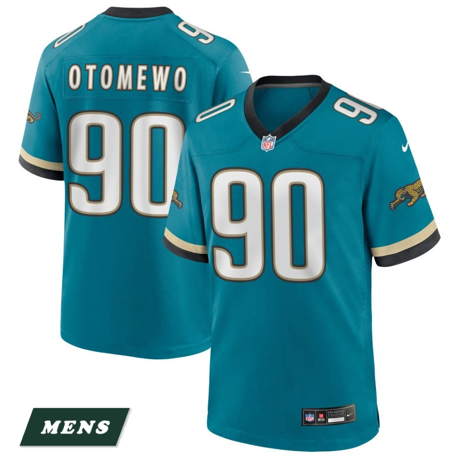 Men's Jacksonville Jaguars Teal Prowler Throwback #90 Esezi Otomewo Game Jersey