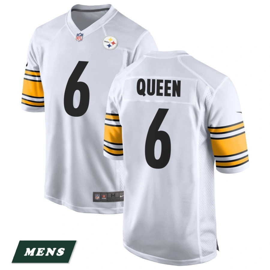 Men's Pittsburgh Steelers White Game #6 Patrick Queen Jersey Men's Pittsburgh Steelers White Game #6 Patrick Queen Jersey