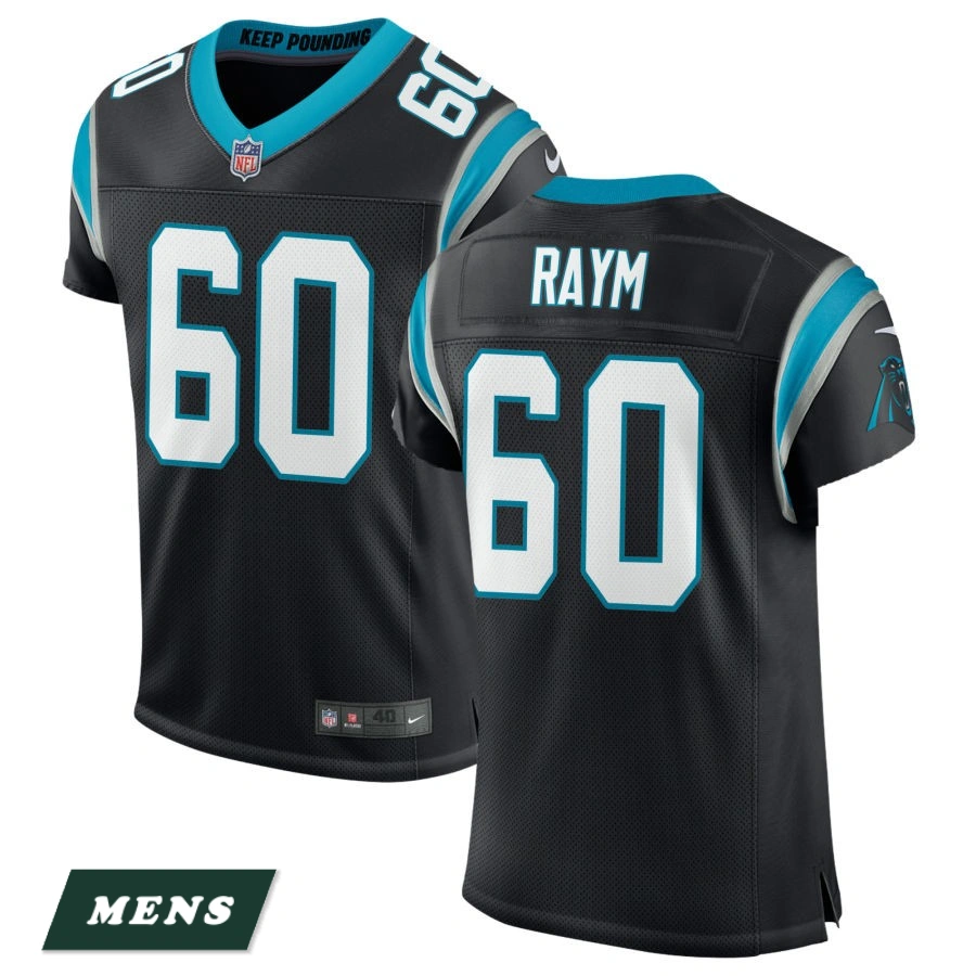 Men's Carolina Panthers Black Classic #60 Andrew Raym Elite Jersey
