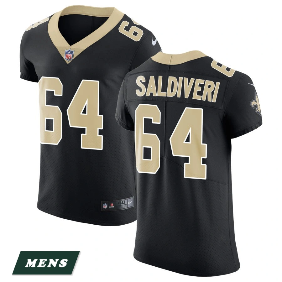 Men's New Orleans Saints Black Vapor Untouchable #64 Nick Saldiveri Elite Jersey