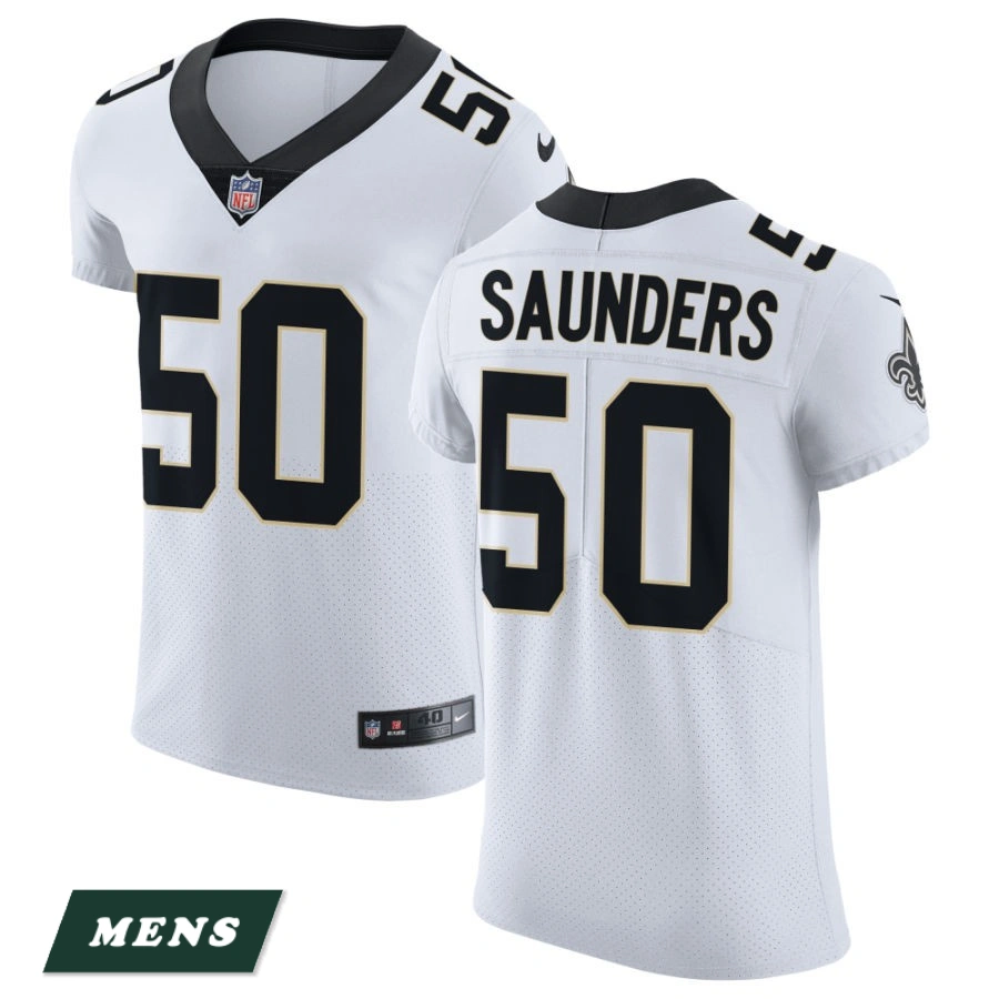 Men's New Orleans Saints White Vapor Untouchable Elite #50 Khalen Saunders Jersey
