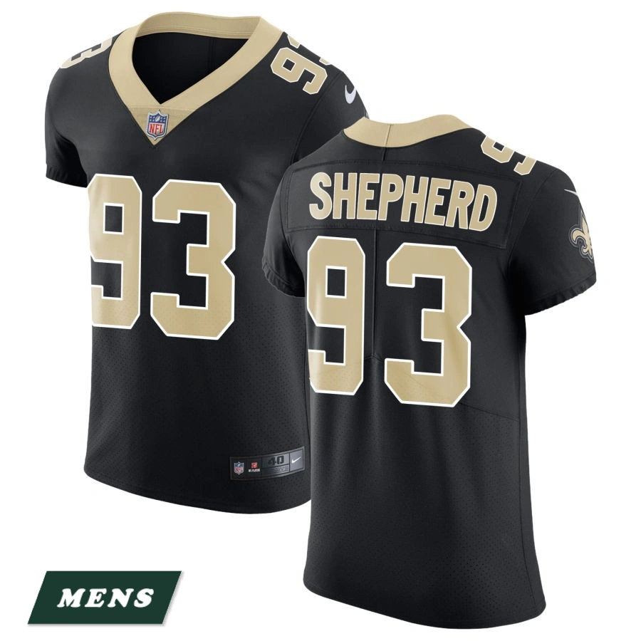 Men's New Orleans Saints Black Vapor Untouchable #93 Nathan Shepherd Elite Jersey Men's New Orleans Saints Black Vapor Untouchable #93 Nathan Shepherd Elite Jersey