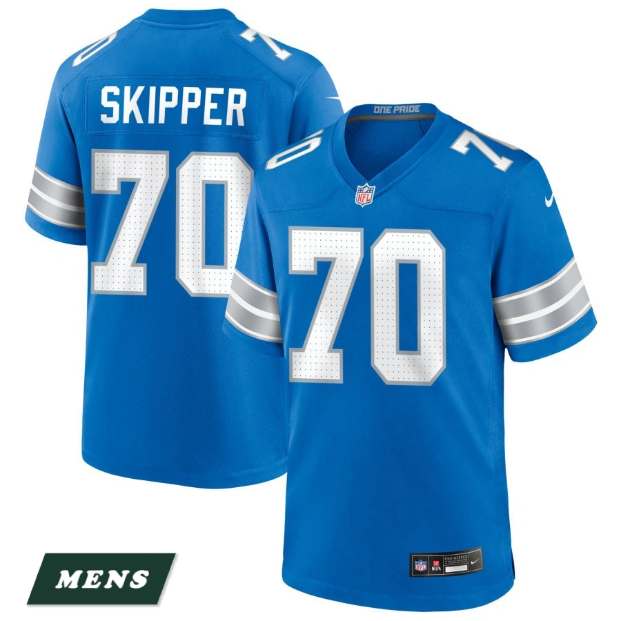 Men's Detroit Lions Blue #70 Dan Skipper Game Jersey Men's Detroit Lions Blue #70 Dan Skipper Game Jersey