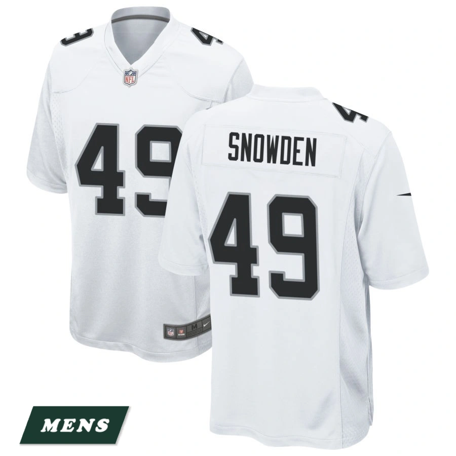Men's Las Vegas Raiders White #49 Charles Snowden Game Jersey