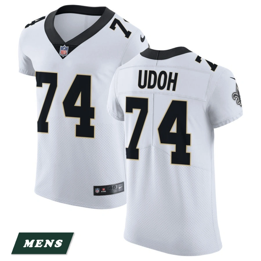 Men's New Orleans Saints White Vapor Untouchable Elite #74 Olisaemeka Udoh Jersey