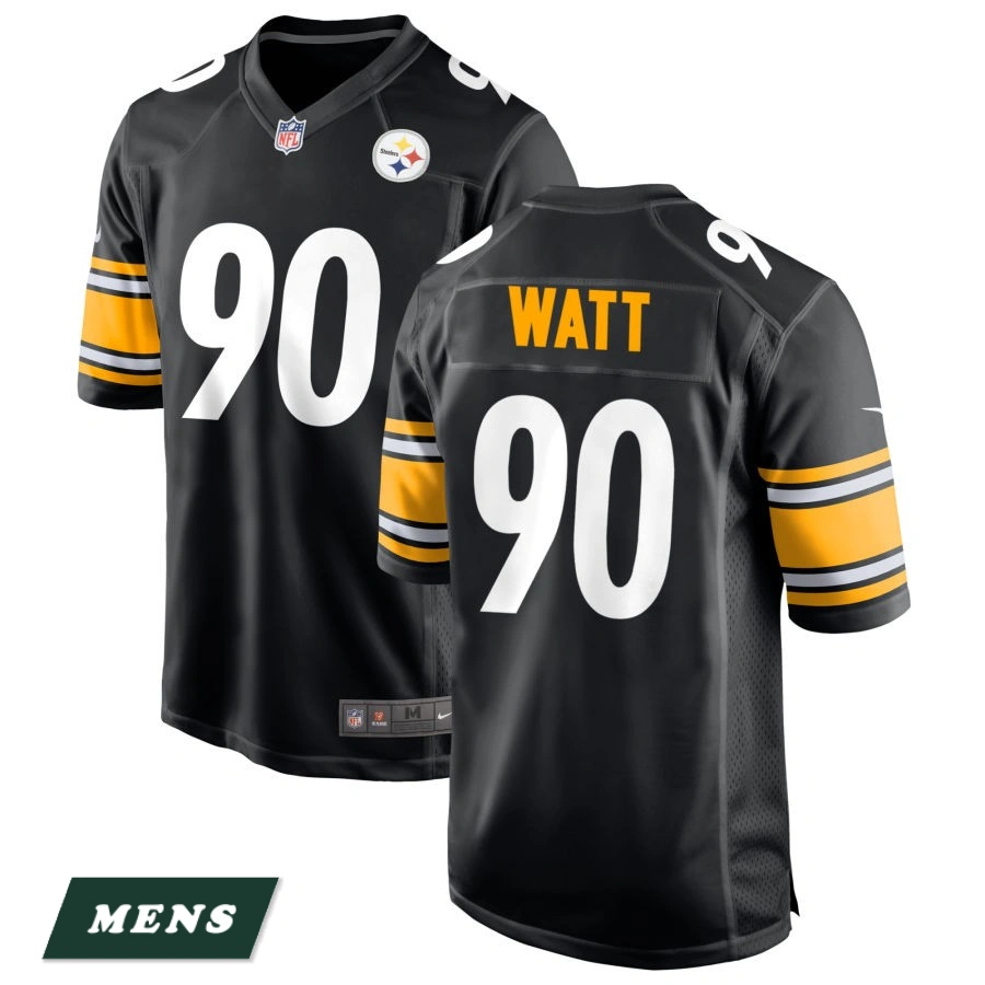 Men's Pittsburgh Steelers Black #90 T.J. Watt Game Jersey Men's Pittsburgh Steelers Black #90 T.J. Watt Game Jersey
