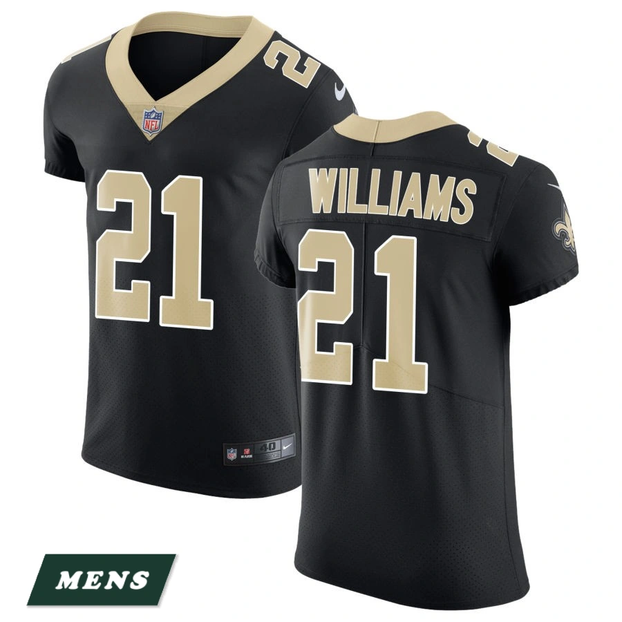 Men's New Orleans Saints Black Vapor Untouchable #21 Jamaal Williams Elite Jersey