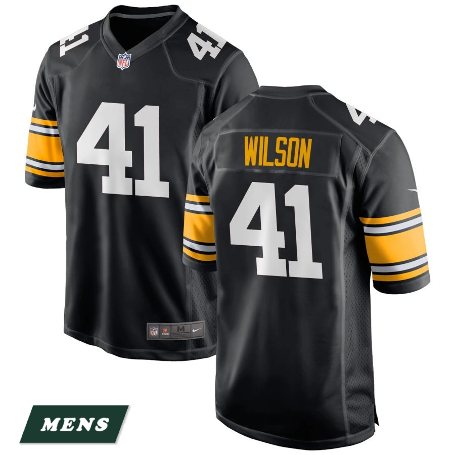 Men's Pittsburgh Steelers Black Alternate #41 Payton Wilson Game Jersey Men's Pittsburgh Steelers Black Alternate #41 Payton Wilson Game Jersey