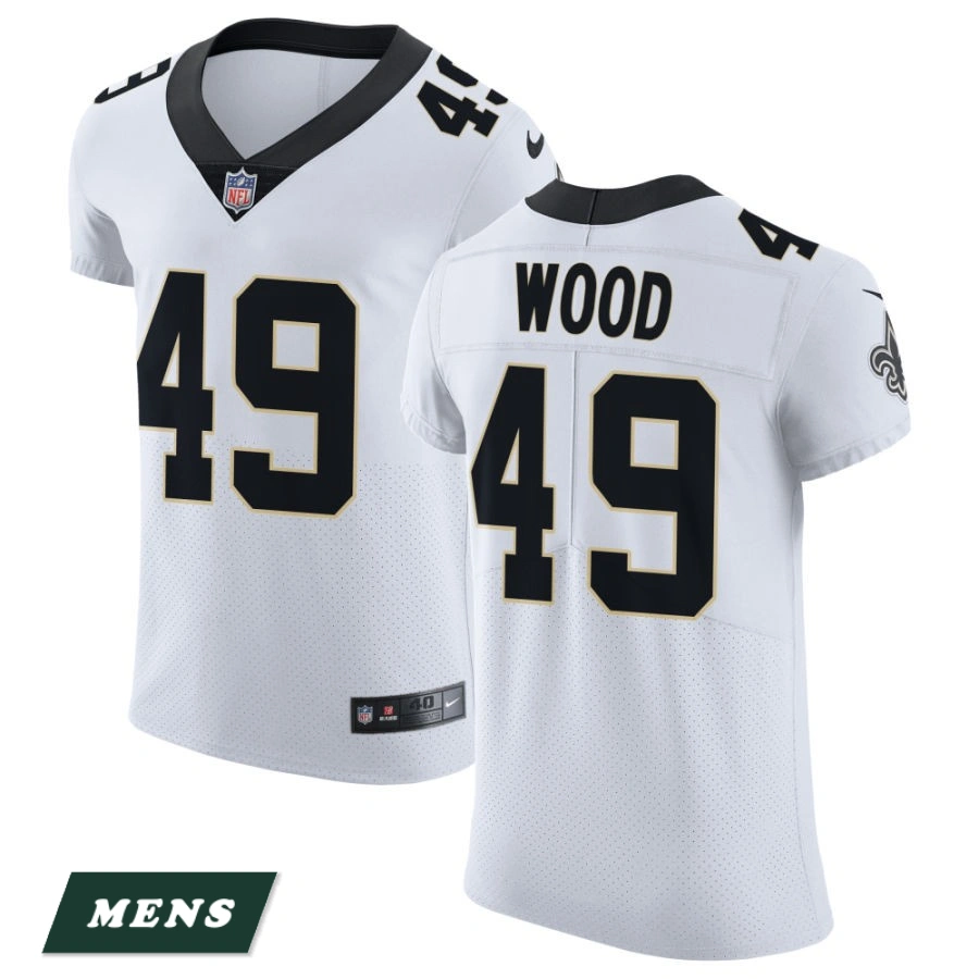 Men's New Orleans Saints White Vapor Untouchable Elite #49 Zach Wood Jersey