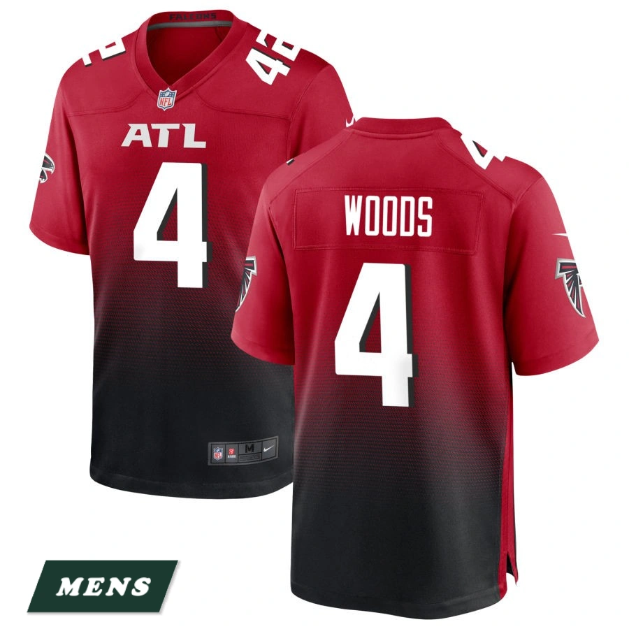 Men's Atlanta Falcons Red Alternate #42 Josh Woods Game Jersey Men's Atlanta Falcons Red Alternate #42 Josh Woods Game Jersey
