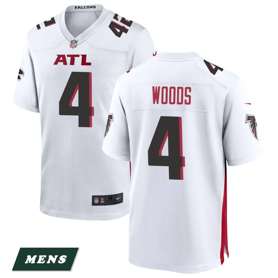 Men's Atlanta Falcons White #42 Josh Woods Game Jersey Men's Atlanta Falcons White #42 Josh Woods Game Jersey