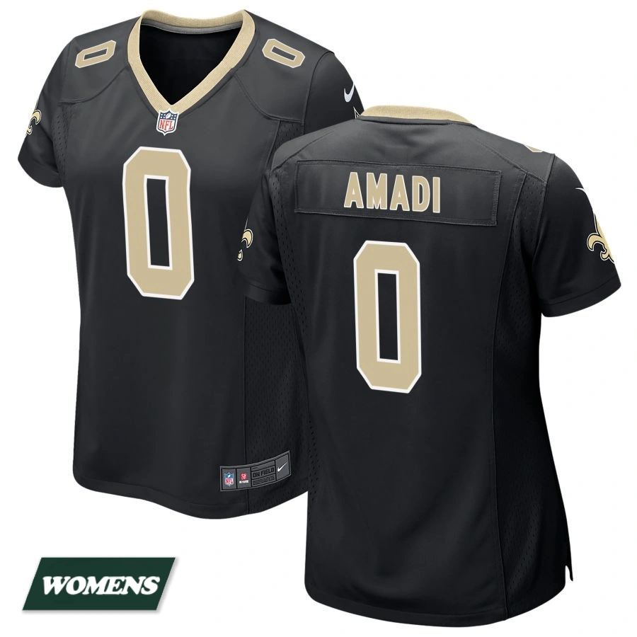 Women's Black New Orleans Saints #0 Ugo Amadi Game Jersey