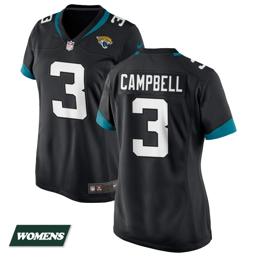 Women's Black Jacksonville Jaguars #3 Tyson Campbell Jersey