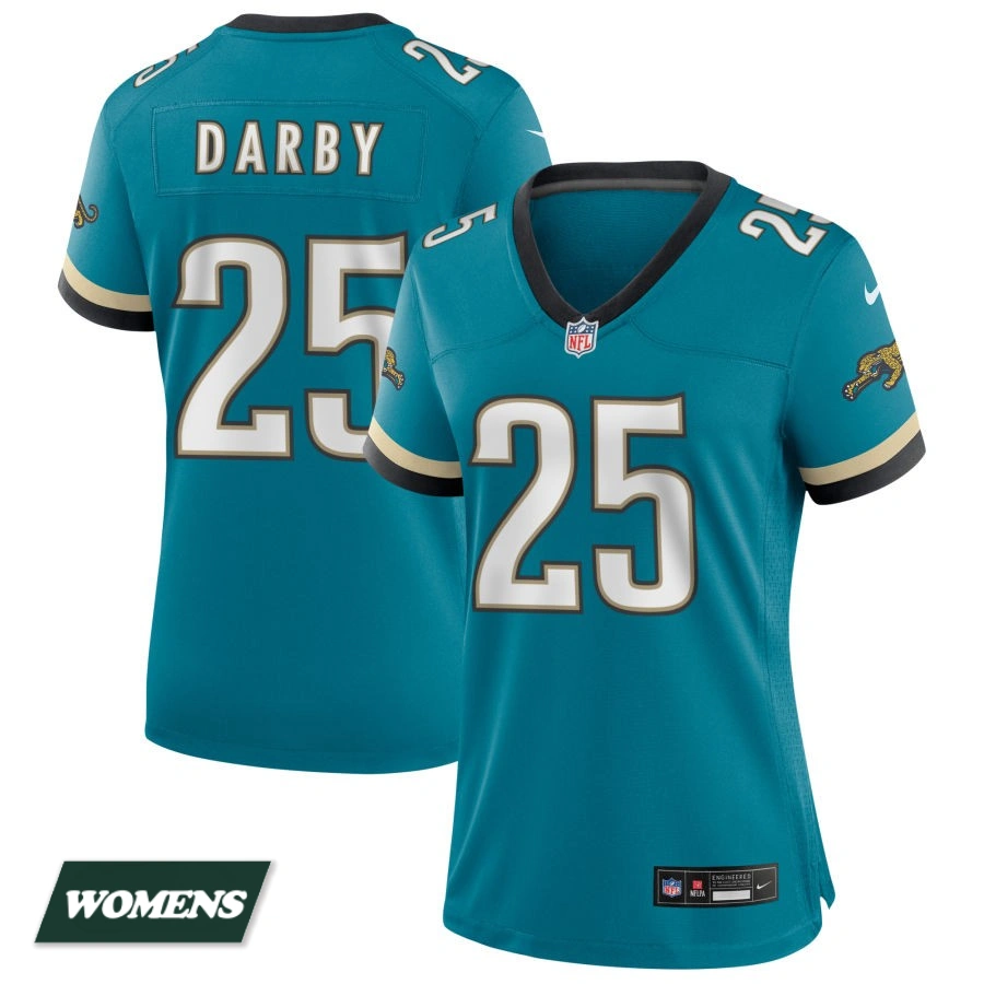 Women's Jacksonville Jaguars Teal Prowler Throwback #25 Ronald Darby Game Jersey