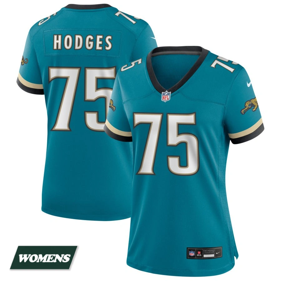 Women's Jacksonville Jaguars Teal Prowler Throwback #75 Cooper Hodges Game Jersey
