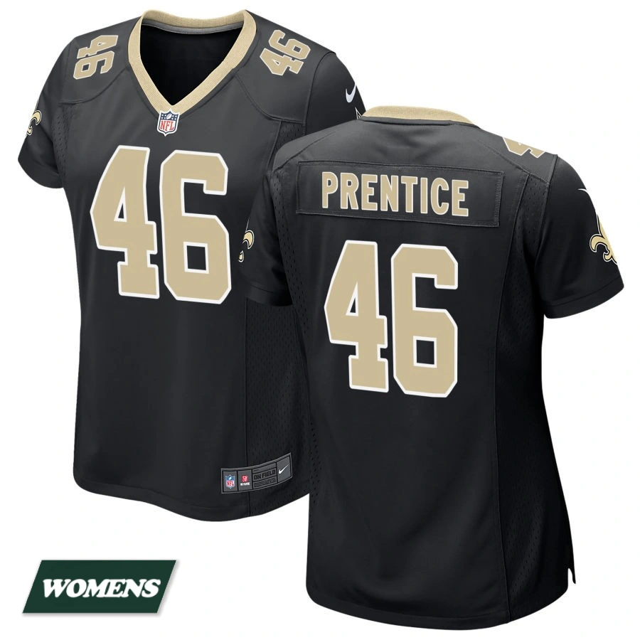 Women's Black New Orleans Saints #46 Adam Prentice Game Jersey