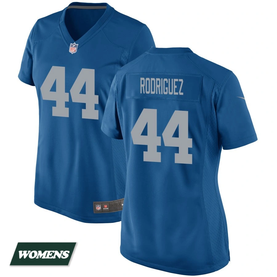 Women's Blue Detroit Lions Throwback #44 Malcolm Rodriguez Game Jersey Women's Blue Detroit Lions Throwback #44 Malcolm Rodriguez Game Jersey