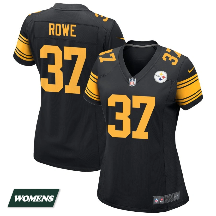 Women's Pittsburgh Steelers Black Alternate #37 Eric Rowe Game Jersey Women's Pittsburgh Steelers Black Alternate #37 Eric Rowe Game Jersey