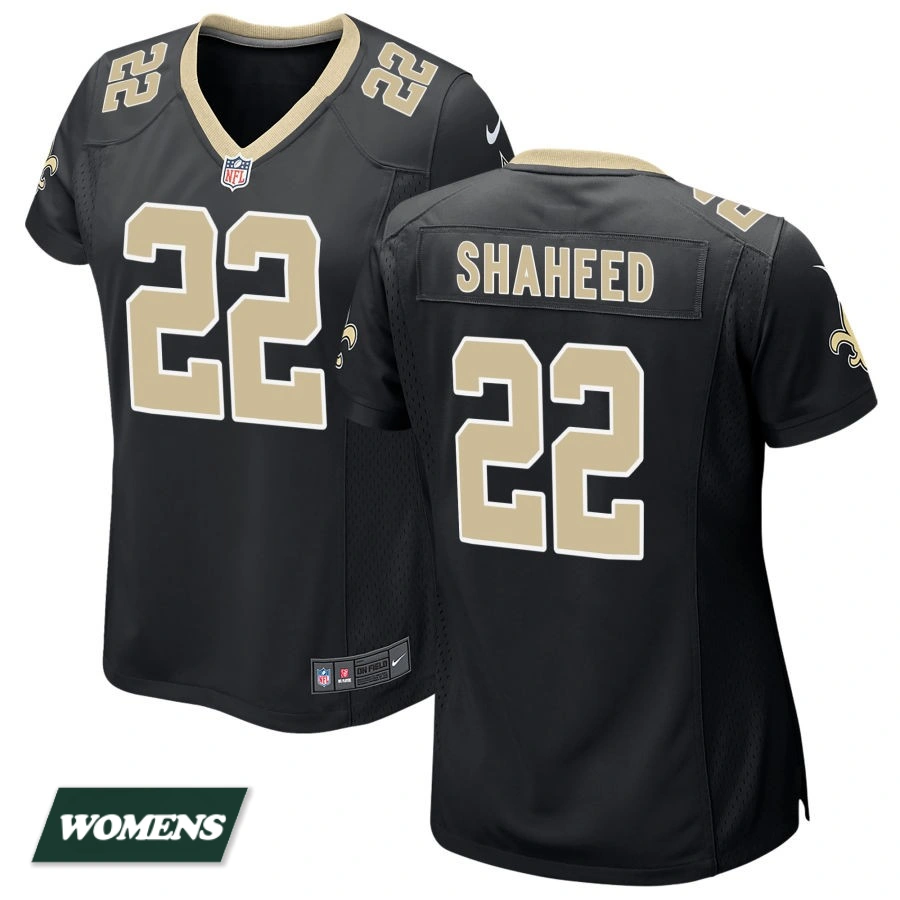 Women's Black New Orleans Saints #22 Rashid Shaheed Game Jersey