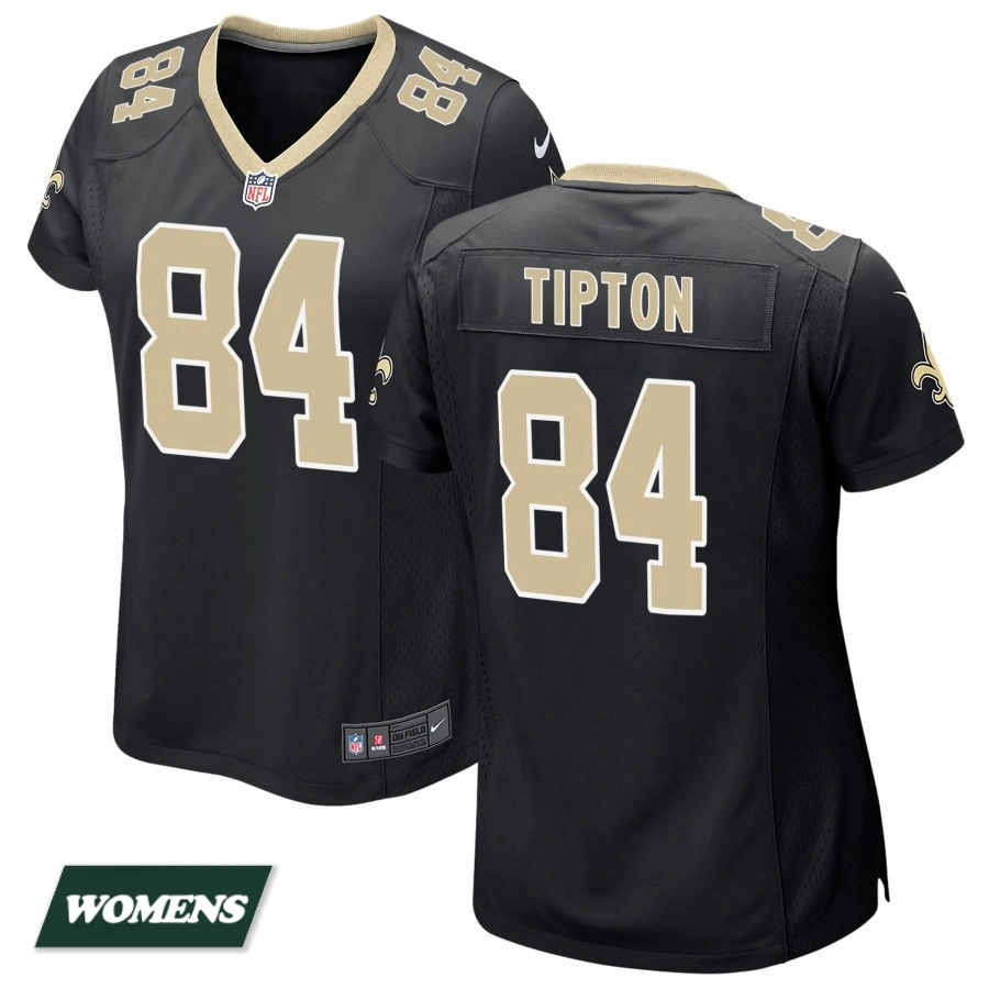 Women's Black New Orleans Saints #84 Mason Tipton Game Jersey