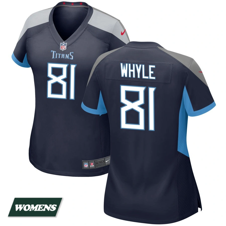 Women's Navy Tennessee Titans #81 Josh Whyle Game Jersey Women's Navy Tennessee Titans #81 Josh Whyle Game Jersey