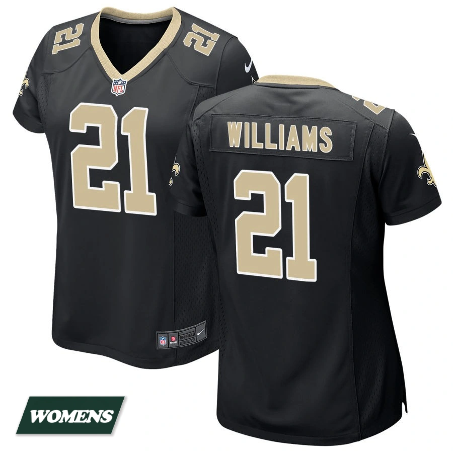Women's Black New Orleans Saints #21 Jamaal Williams Game Jersey