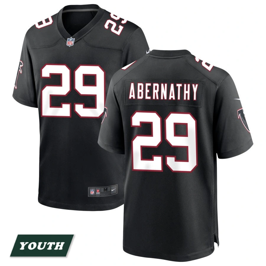 Youth Atlanta Falcons Black Throwback #29 Micah Abernathy Game Jersey Youth Atlanta Falcons Black Throwback #29 Micah Abernathy Game Jersey