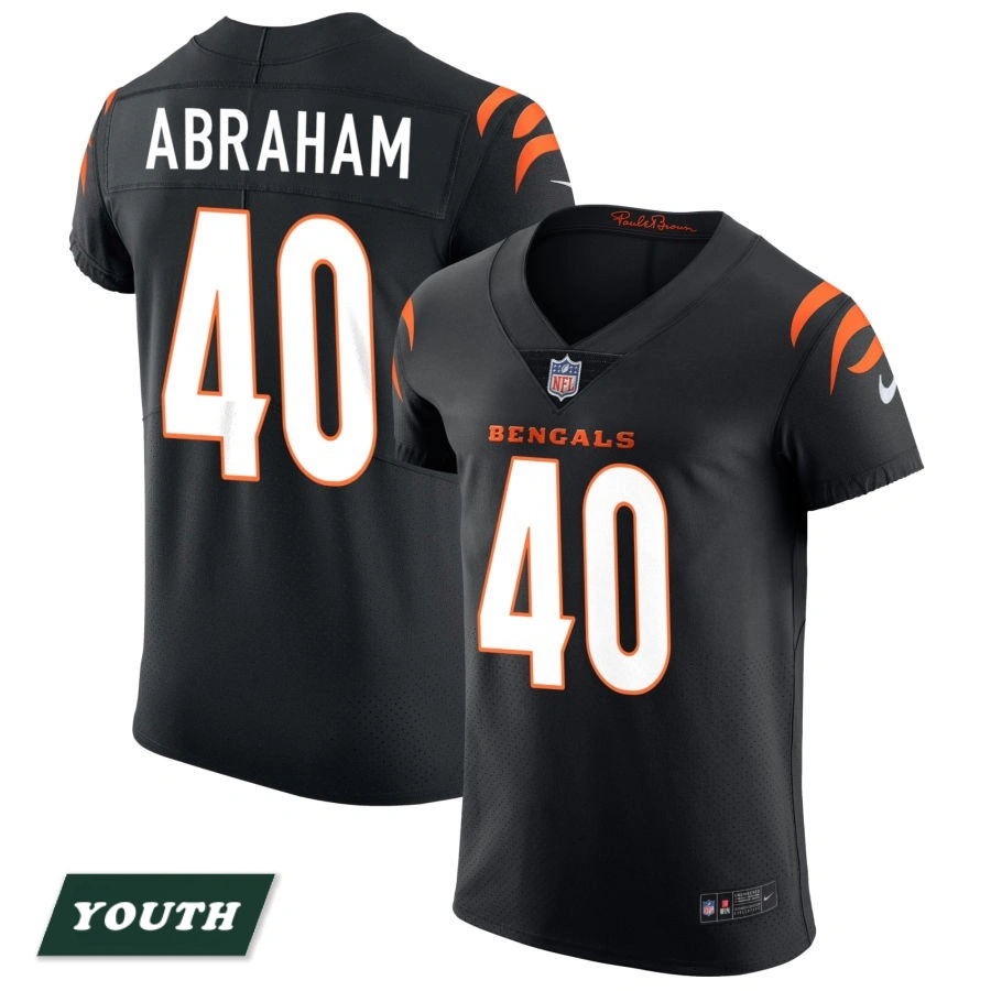 Youth Cincinnati Bengals Black Vapor Elite #40 Micah Abraham Jersey Youth Cincinnati Bengals Black Vapor Elite #40 Micah Abraham Jersey