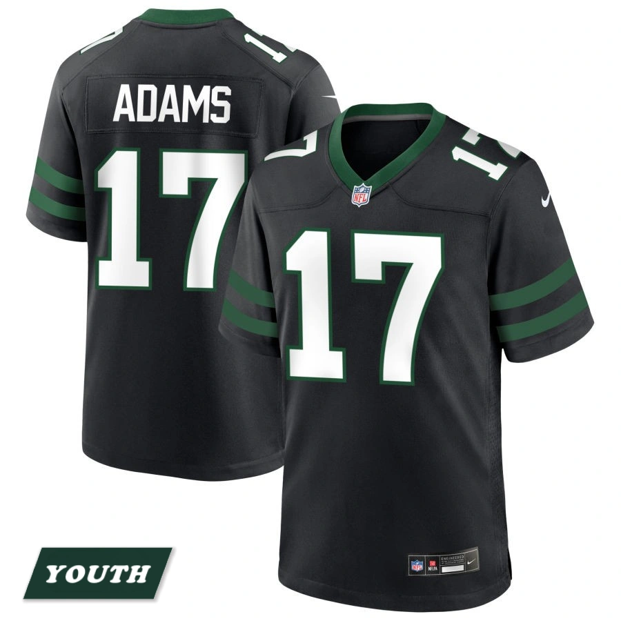 Youth New York Jets Legacy Black Alternate #17 Davante Adams Game Jersey Youth New York Jets Legacy Black Alternate #17 Davante Adams Game Jersey