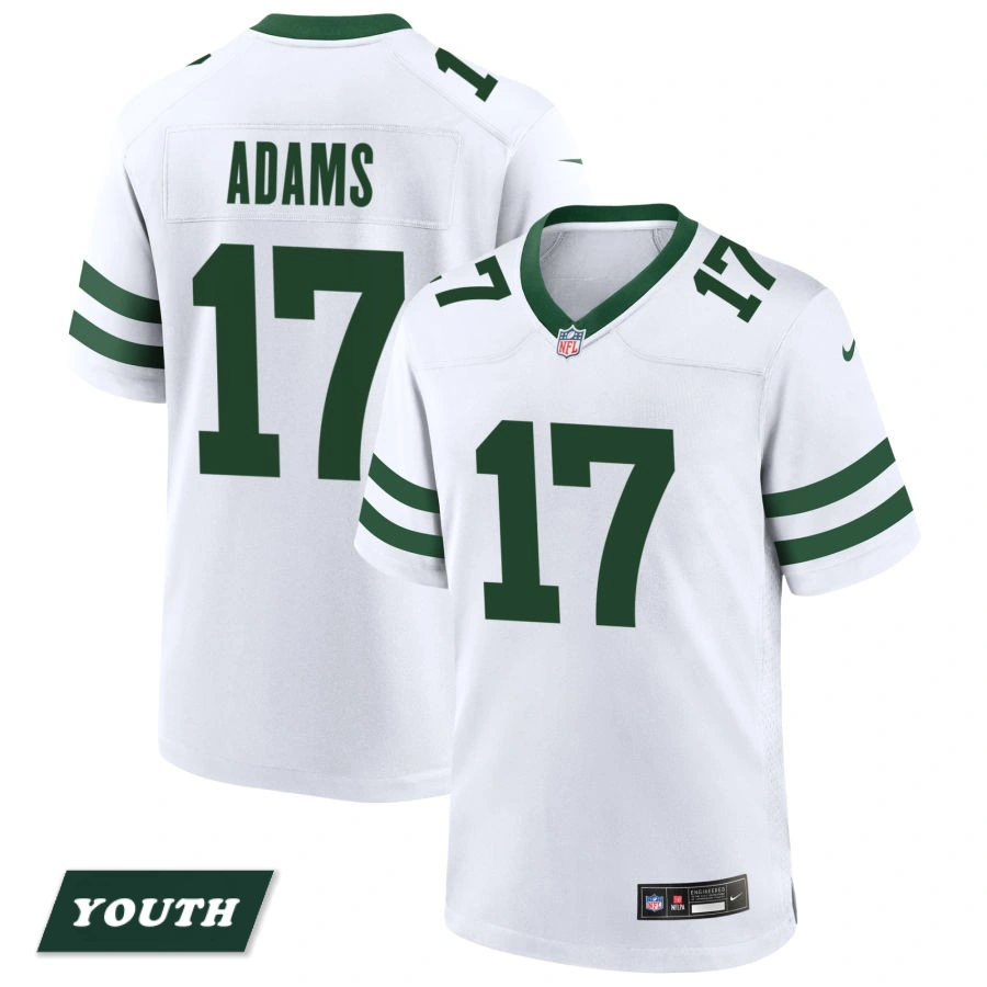Youth New York Jets Legacy White #17 Davante Adams Game Jersey Youth New York Jets Legacy White #17 Davante Adams Game Jersey