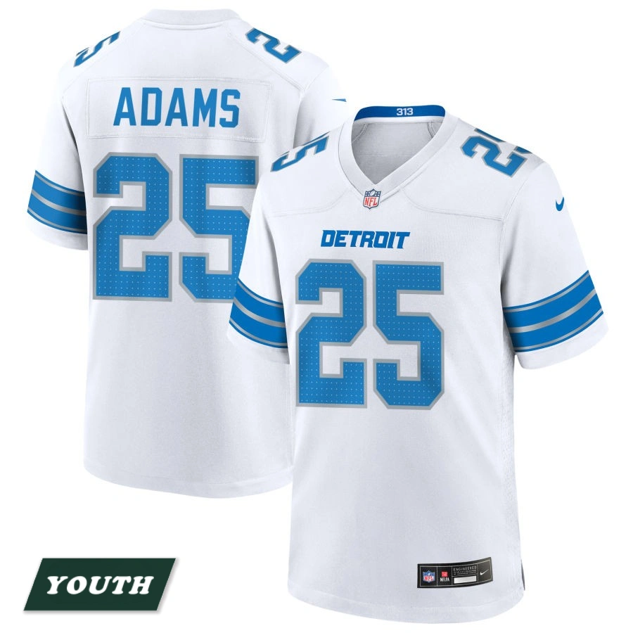 Youth Detroit Lions White #25 Jamal Adams Game Jersey Youth Detroit Lions White #25 Jamal Adams Game Jersey