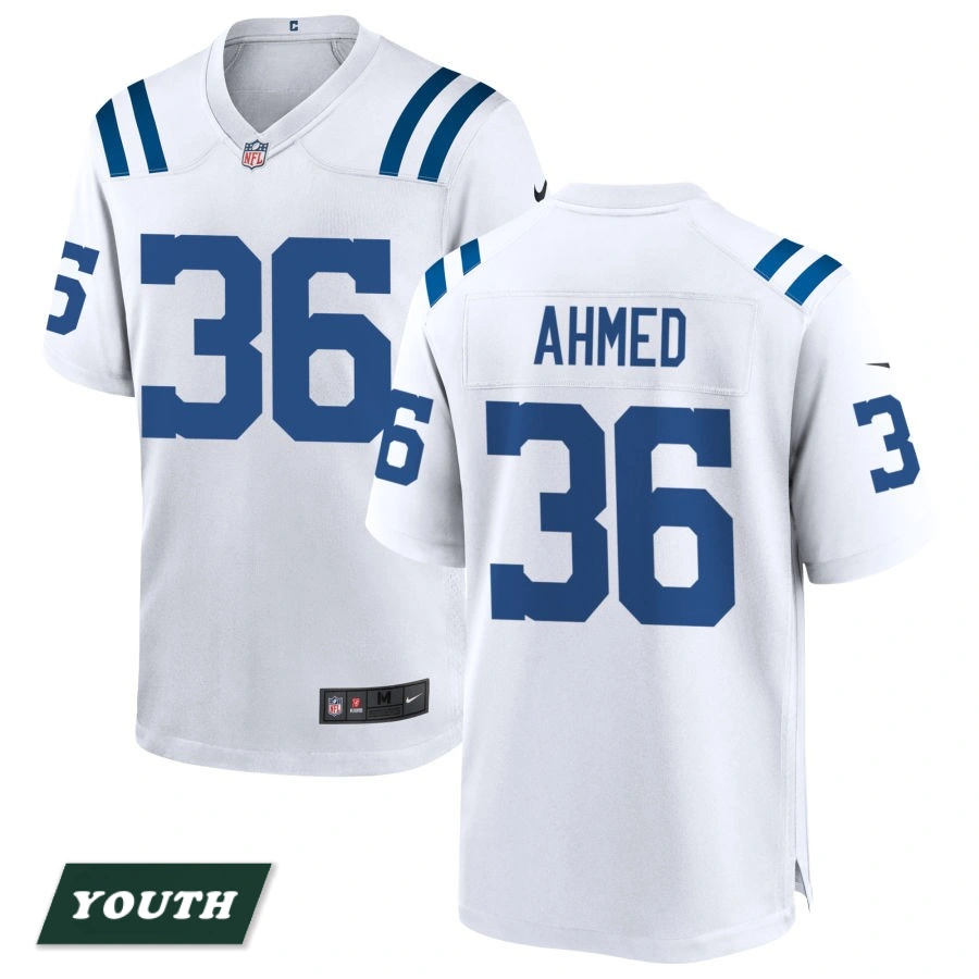 Youth Indianapolis Colts White #36 Salvon Ahmed Game Jersey