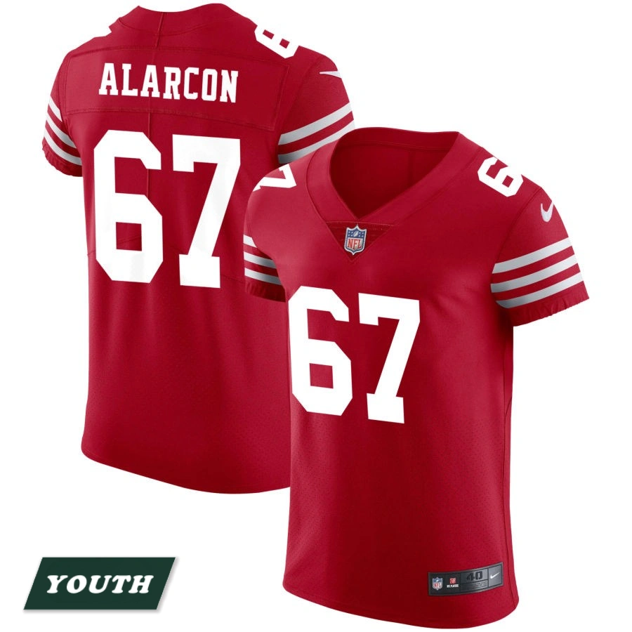 Youth San Francisco 49ers Scarlet Vapor Elite #67 Isaac Alarcon Jersey