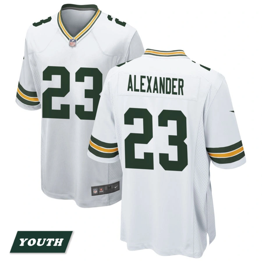 Youth Green Bay Packers White #23 Jaire Alexander Game Jersey Youth Green Bay Packers White #23 Jaire Alexander Game Jersey